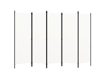 5dílný paraván bílý 250 x 180 cm 320723