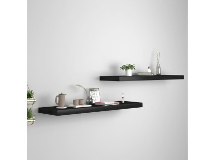 Plovoucí nástěnné police 2 ks černé 90 x 23,5 x 3,8 cm MDF 323839