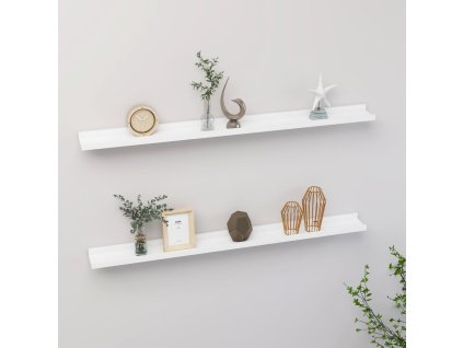 Nástěnné police 2 ks bílé 100 x 9 x 3 cm 326658