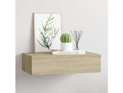 Nástěnná police se zásuvkou dub 40 x 23,5 x 10 cm MDF 330247