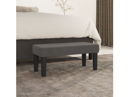 Lavice tmavě šedá 70 x 30 x 30 cm samet 346639