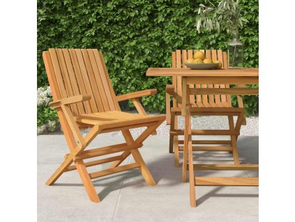 Skládací zahradní židle 2 ks 61x67x90 cm masivní teakové dřevo 362758