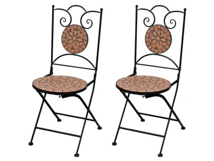Skládací bistro židle 2 ks keramické terakota 41529