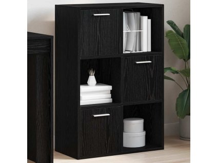 Úložná skříňka černá 60 x 29,5 x 90 cm kompozitní dřevo 801135