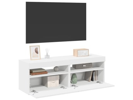 TV skříňky s LED osvětlením 2 ks bílé 60 x 35 x 40 cm 804410