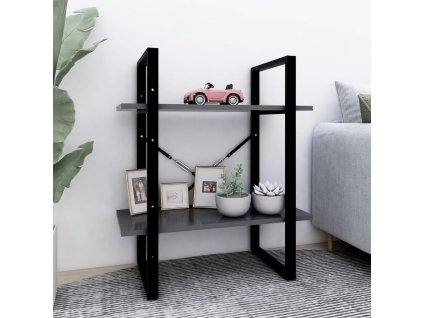 Knihovna se 2 policemi šedá 60 x 30 x 70 cm kompozitní dřevo 806429