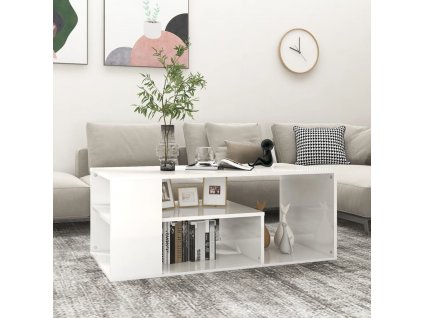 Konferenční stolek bílý lesklý 100x50x40 cm kompozitní dřevo 806927