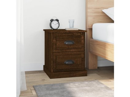 Noční stolky 2 ks hnědý dub 39 x 39 x 47,5 cm kompozitní dřevo 816159