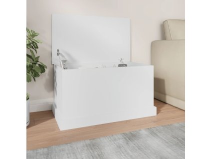 Úložný box bílý 70 x 40 x 38 cm, dřevo 816504