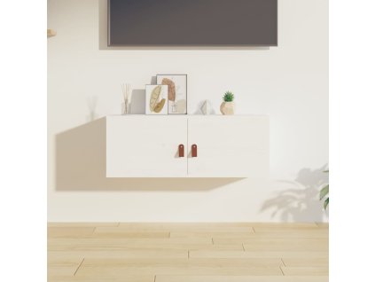 Nástěnná skříňka bílá 80 x 30 x 30 cm masivní borové dřevo 818377