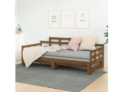Výsuvná postel medově hnědá masivní borovice 2x (90 x 200) cm 820345