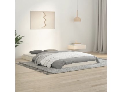 Rám postele bílý 120 x 190 cm Small Double masivní borové dřevo 823475