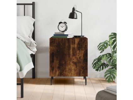 Noční stolek kouřový dub 40 x 40 x 50 cm kompozitní dřevo 827606