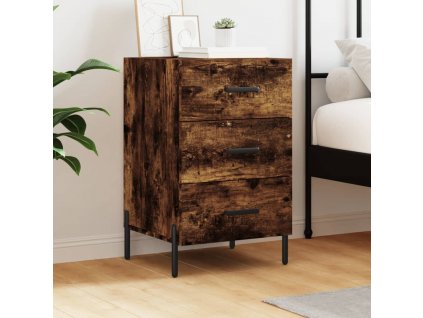 Noční stolek kouřový dub 40 x 40 x 66 cm kompozitní dřevo 827673