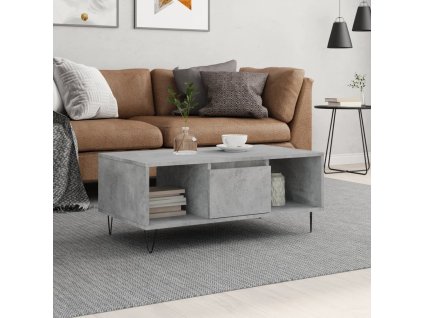 Konferenční stolek betonově šedý 90x50x36,5 cm kompozitní dřevo 830592