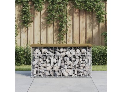 Zahradní lavice gabionový design 83 x 31,5 x 42 cm borové dřevo 834349