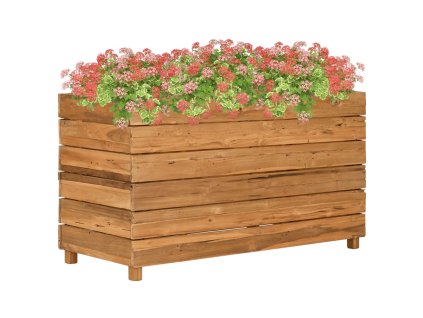 Vyvýšený záhon 100x40x55 cm recyklované teakové dřevo a ocel 47425