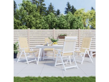 Podušky na židli vysoké opěradlo 4 ks béžové 120x50x3 cm textil 47543