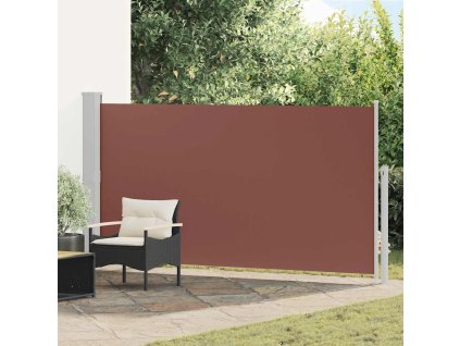 Zatahovací boční markýza/zástěna na terasu 170 x 300 cm hnědá 48369