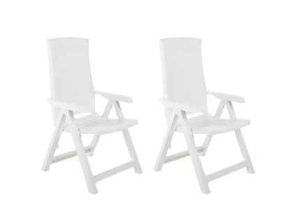 Zahradní polohovací křesla 2 ks plast bílá 48760