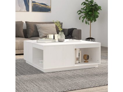 Konferenční stolek bílý 100x101x40,5 cm masivní borové dřevo 814520