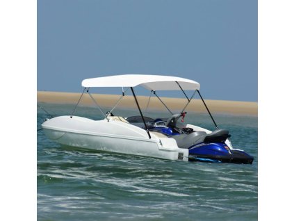 Bimini stříška se 4 oblouky bílá 243 x (230–244) x 137 cm 93140