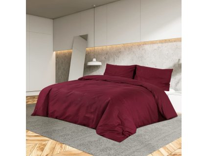 Sada ložního prádla bordó 200 x 220 cm lehké mikrovlákno 136041