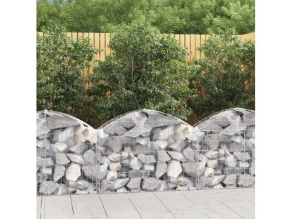 Klenutý gabionový koš 100 x 30 x 60/80 cm pozinkované železo 153423