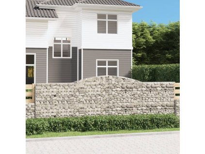 Klenutý gabionový koš 400 x 30 x 120/140 cm pozinkované železo 153526