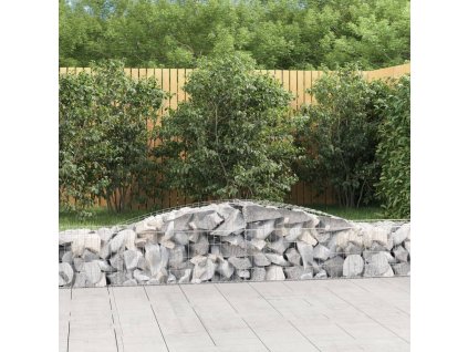 Klenutý gabionový koš 400 x 50 x 40/60 cm pozinkované železo 153532