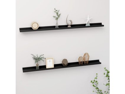 Nástěnné police 2 ks černé 115 x 9 x 3 cm 326666