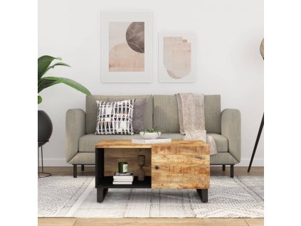 Konferenční stolek 80 x 50 x 40 cm masivní mangovník a kompozit 350632