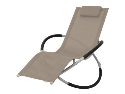 Zahradní lehátko geometrické ocel taupe 47775