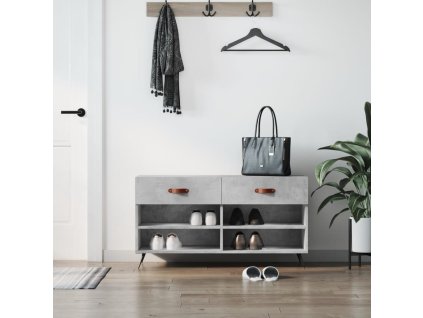 Botník betonově šedý 102 x 35 x 55 cm kompozitní dřevo 829712