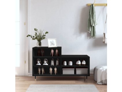 Botník černý 102x36x60 cm kompozitní dřevo 831381