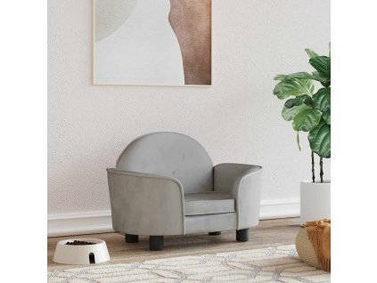 Pelíšek pro psy světle šedý 66 x 40 x 45 cm samet 171839