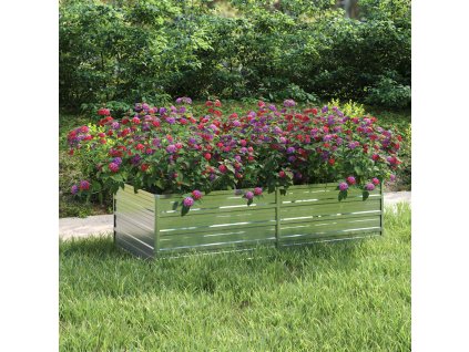 Zahradní vyvýšený záhon 160x80x45 cm pozinkovaná ocel stříbrný 316884