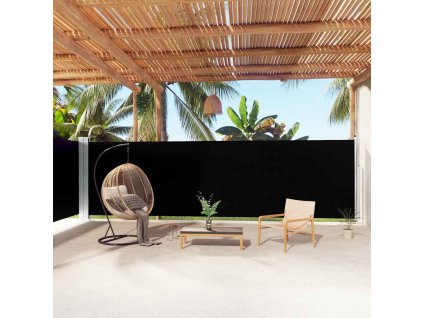 Zatahovací boční markýza černá 180 x 1 000 cm 318036