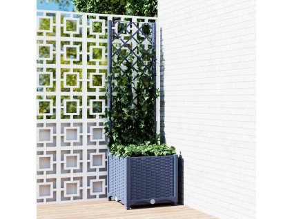 Zahradní květináč s mřížkou modrošedý 40x40x136 cm PP 318249