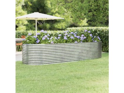 Vyvýšený záhon pozinkovaná ocel 322x100x68 cm stříbrný 319072