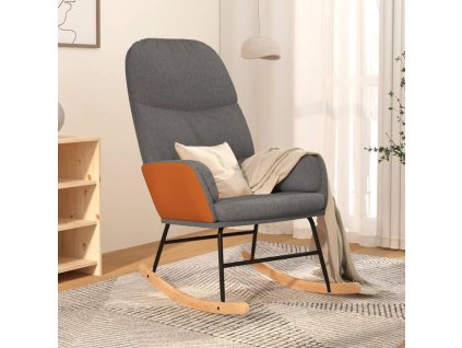 Houpací křeslo světle šedé textil 341042