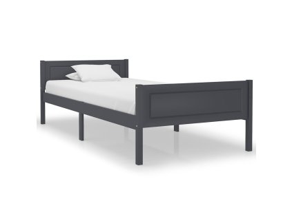 Rám postele masivní borové dřevo šedý 100 x 200 cm 322125