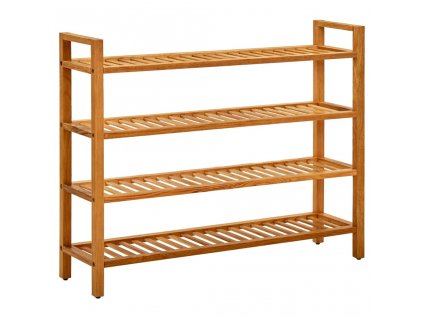 Botník se 4 policemi 100 x 27 x 80 cm masivní dubové dřevo 331750