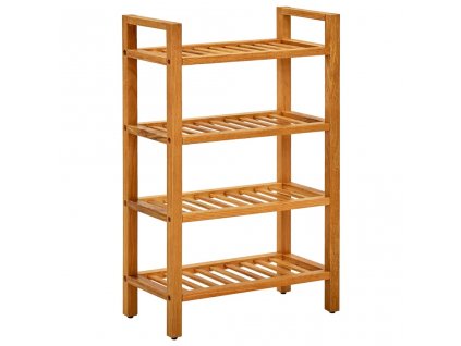 Botník se 4 policemi 50 x 27 x 80 cm masivní dubové dřevo 331746
