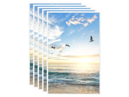Fotorámečky koláž 5 ks na zeď nebo stůl bílé 13 x 18 cm MDF 332326