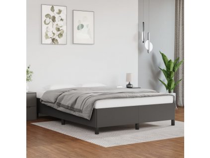 Rám postele šedá 140 x 200 cm umělá kůže 347255