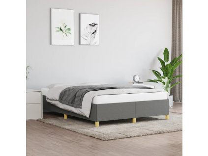 Rám postele bez matrace tmavě šedý 140 x 190 cm textil 347158