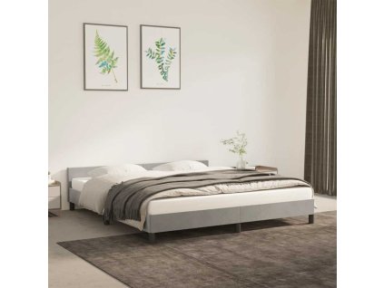 Rám postele bez matrace světle šedý 160 x 200 cm samet 347579
