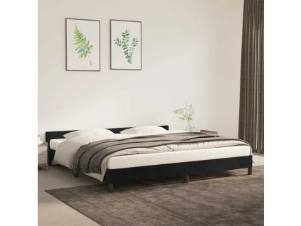 Rám postele bez matrace černý 200 x 200 cm samet 347593