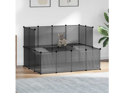 Klec pro malá zvířata černá 143 x 107 x 93 cm PP a ocel 340569